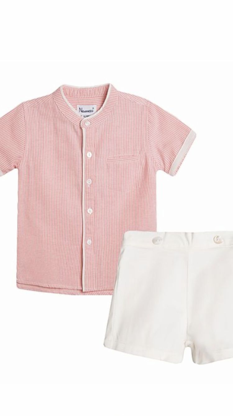Baby Boy Pinstripe shirt & shorts set - Bella Donna Boutique