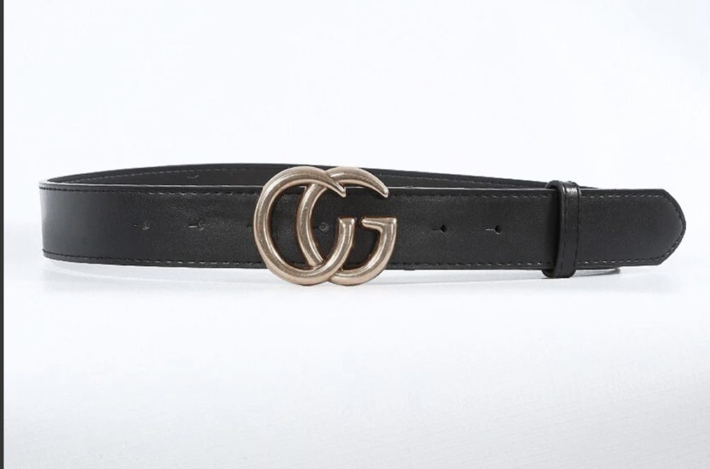 Ladies CG Buckle Faux Leather Belt - Bella Donna Boutique